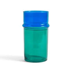 Vase Moroccan En Verre Gm - Bleu & Vert-Hay