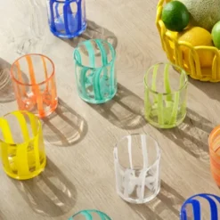 Verre A Rayures - Bleu Fonce-Sélectionné par Fleux Sale