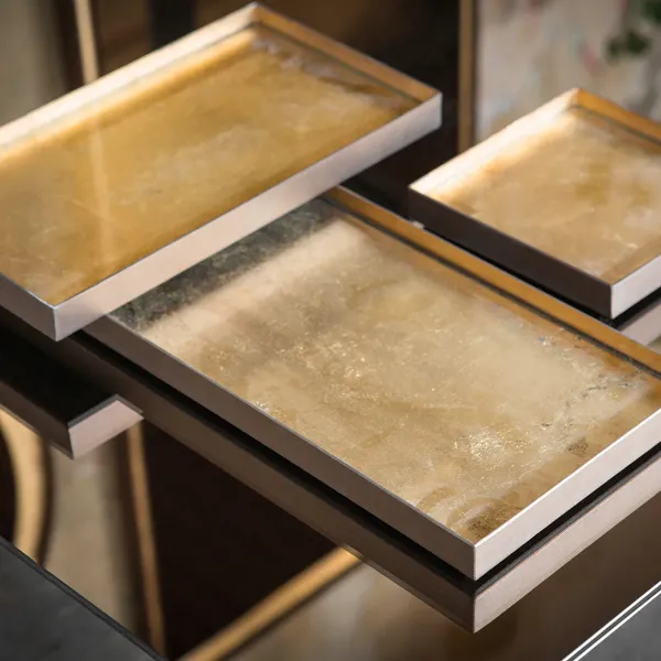 Vide-Poche En Verre Et Feuille D'Or - Gold Leaf - 46 X 18 Cm-Ethnicraft Hot